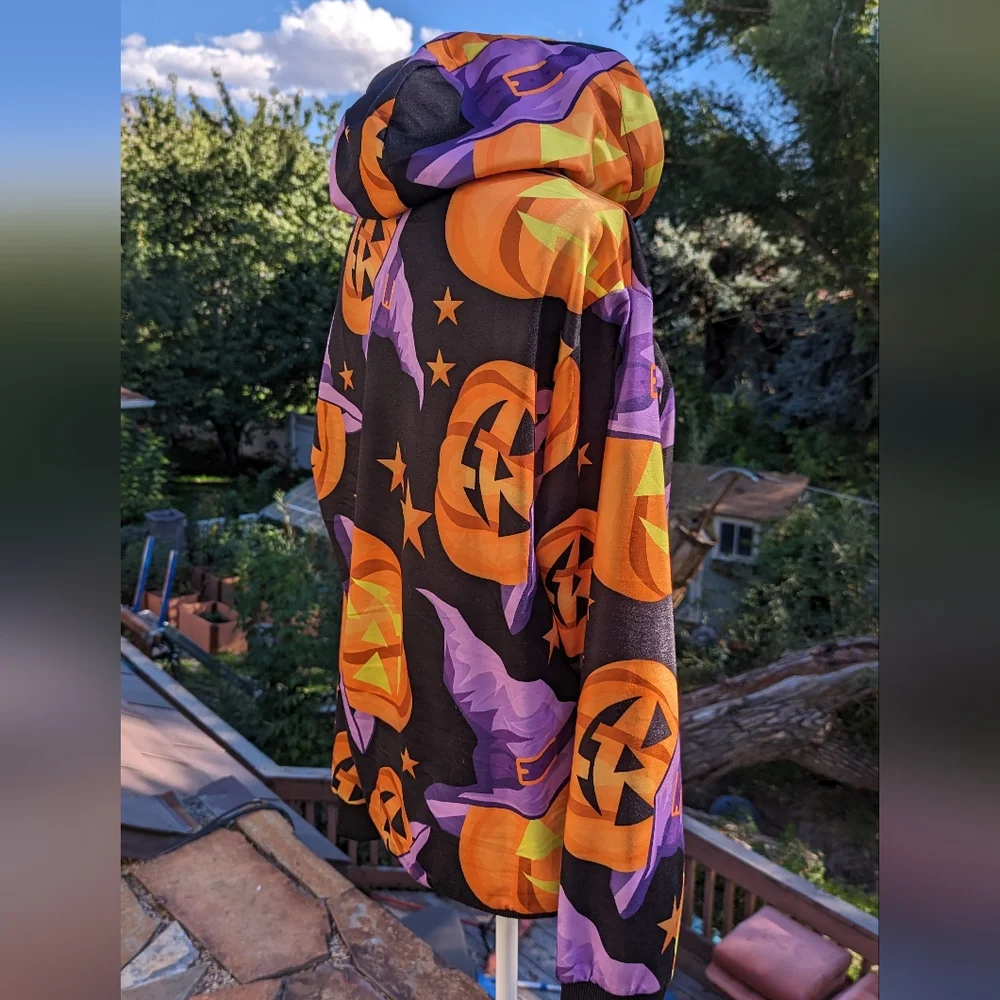 Brand New Adult Medium Unisex Pumpkin pullover hoodie. - Picture 5 of 10
